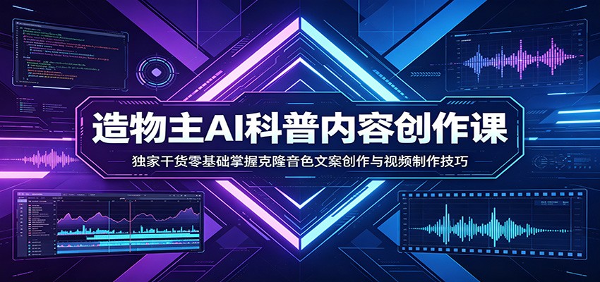 AI科普内容创作课：独家干货零基础掌握克隆音色文案创作与视频制作技巧-副业资源网