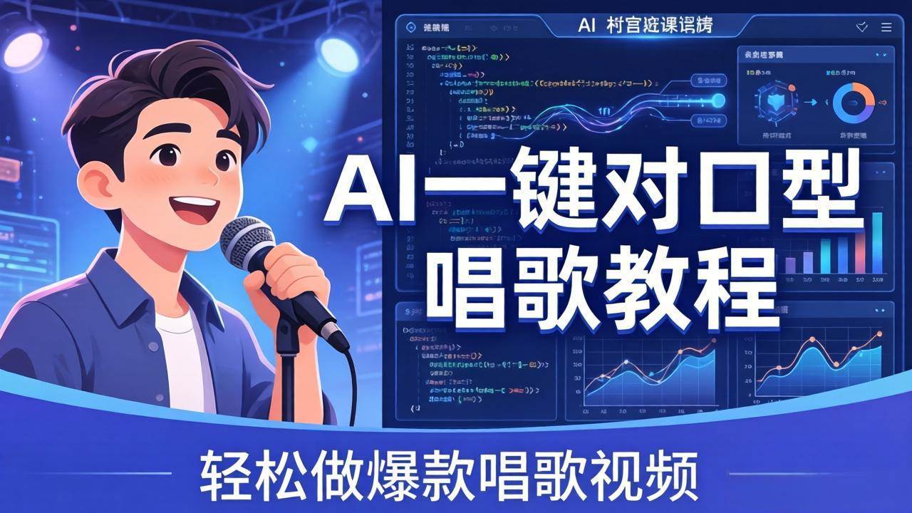 （18118期） AI一键对口型唱歌教程：零基础也能学，素材准备+模型训练+音色转换，轻松做爆款唱歌视频-副业资源网