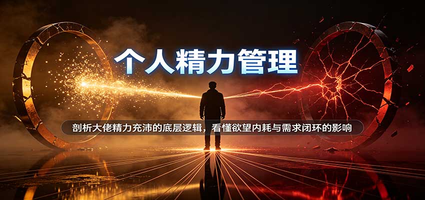 个人精力管理：剖析大佬精力充沛的底层逻辑，看懂欲望内耗与需求闭环的影响-副业资源网