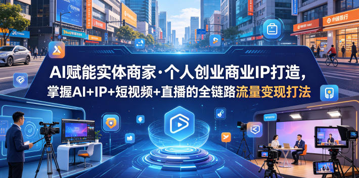 AI赋能实体商家·个人创业商业IP打造，掌握AI+IP+短视频+直播的全链路流量变现打法-副业资源网