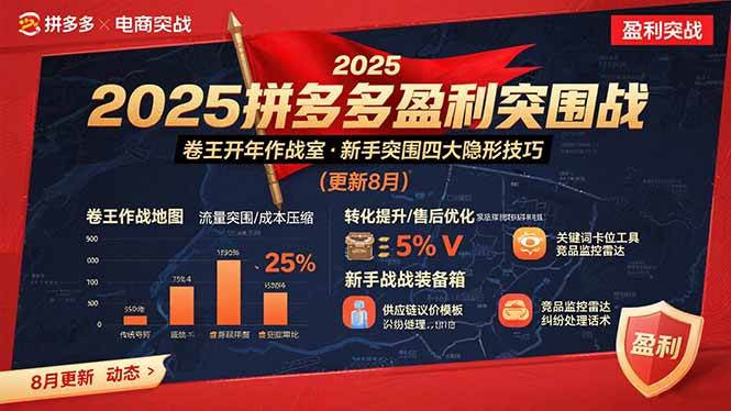 （15687期）2025拼多多盈利突围战：卷王开年作战室，新手突围四大隐形技巧(更新8月)-副业资源网