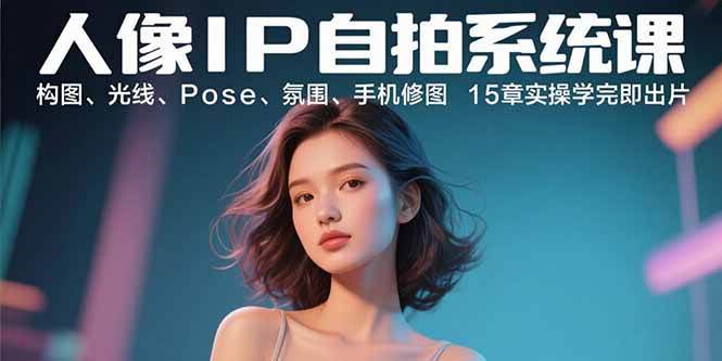 （15920期）人像IP自拍系统课：构图、光线、Pose、氛围、手机修图 15章实操学完即出片-副业资源网