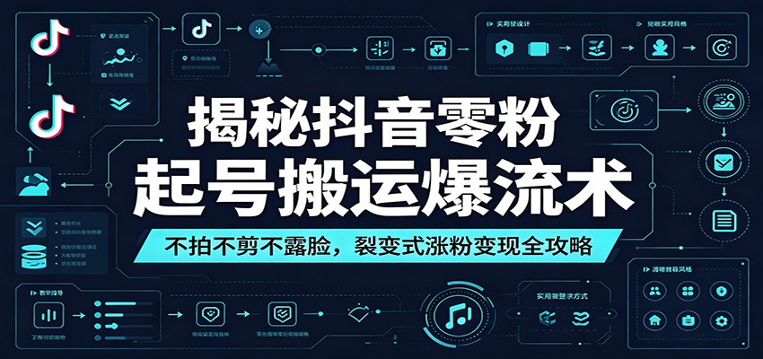 揭秘抖音零粉起号搬运爆流术:不拍不剪不露脸,裂变式涨粉变现全攻略-副业资源网