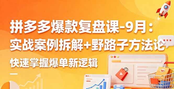 （16176期）拼多多爆款复盘课-9月：实战案例拆解+野路子方法论，快速掌握爆单新逻辑-副业资源网