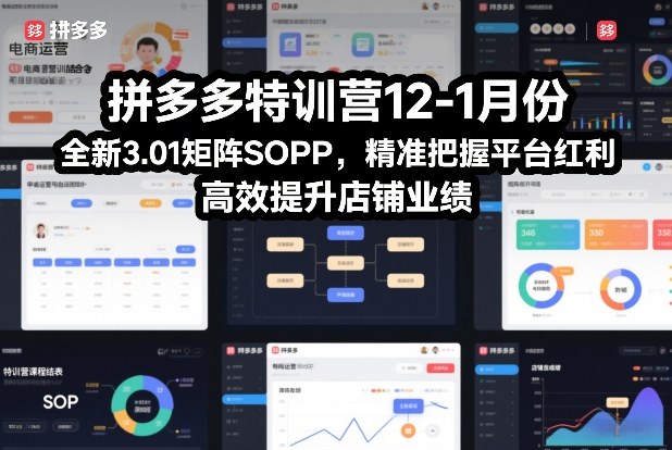 拼多多特训营12-1月份，全新3.01矩阵Sop，精准把握平台红利，高效提升店铺业绩-副业资源网