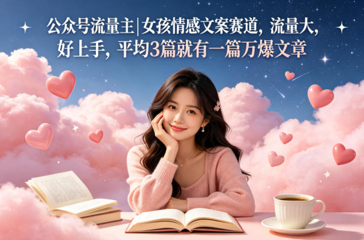 公众号流量主女孩情感文案赛道，流量大，好上手，平均3篇就有一篇万爆文章-副业资源网