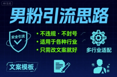 男粉引流思路不违规 不封号 适用于各种行业只需改文案就好-副业资源网