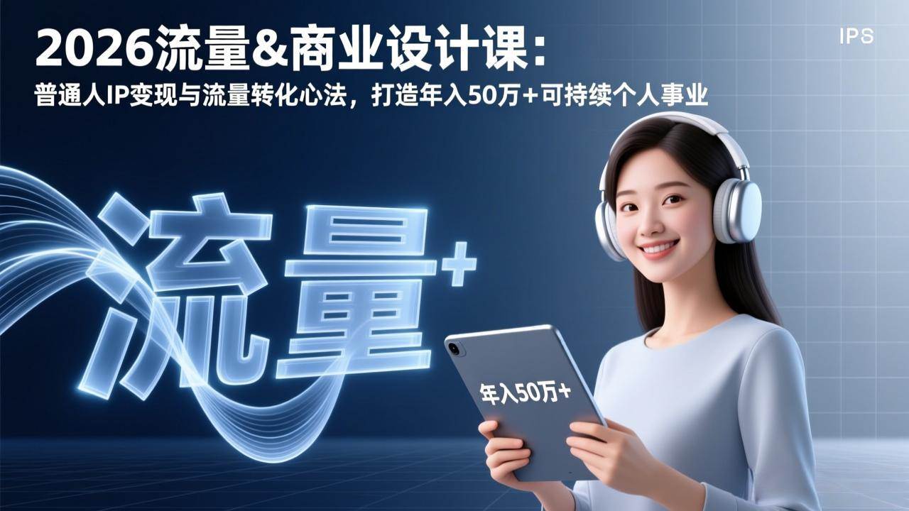（17246期）2026流量&商业设计课：普通人IP变现与流量转化心法，打造年入50万+可持续个人事业-副业资源网