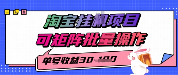 淘宝挂G项目，单号30，可矩阵批量操作-副业资源网