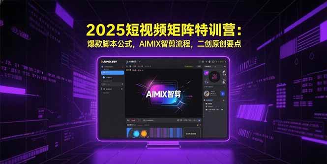 （15475期）2025短视频矩阵特训营：爆款脚本公式，AIMIX智剪流程，二创原创要点-副业资源网