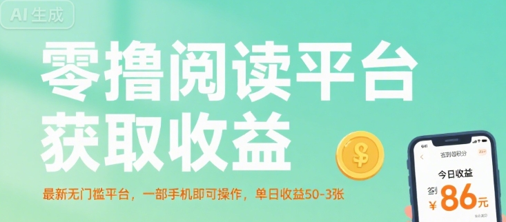 零撸阅读平台获取收益，最新无门槛平台，一部手机即可操作，单日收益50-3张【揭秘】-副业资源网