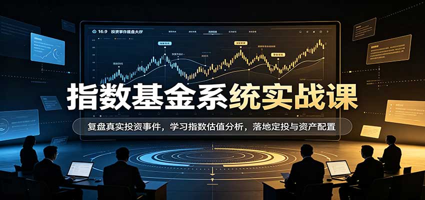 指数基金系统实战课：复盘真实投资事件，学习指数估值分析，落地定投与资产配置-副业资源网