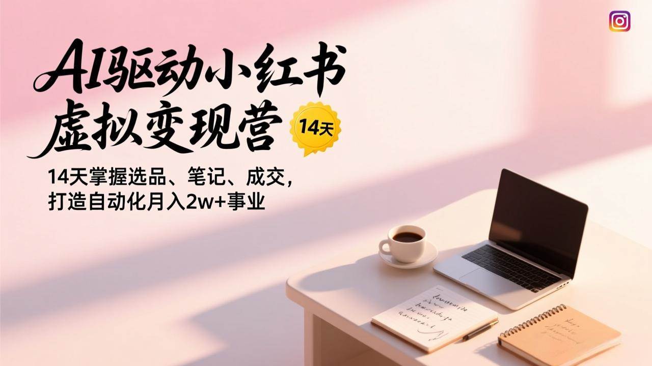 （17204期）AI驱动小红书虚拟变现营，14天掌握选品、笔记、成交，打造自动化月入2w+事业-副业资源网