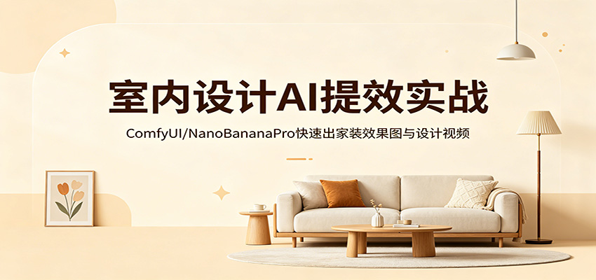 室内设计AI提效实战：ComfyUI/NanoBananaPro快速出家装效果图与设计视频-副业资源网