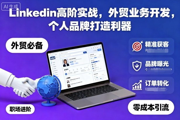 Linkedin高阶实战,外贸业务开发,个人品牌打造利器-副业资源网