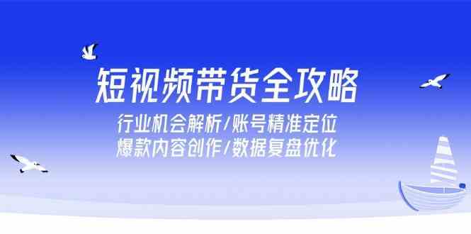 短视频带货全攻略，行业机会解析/账号精准定位/爆款内容创作/数据复盘优化-副业资源网