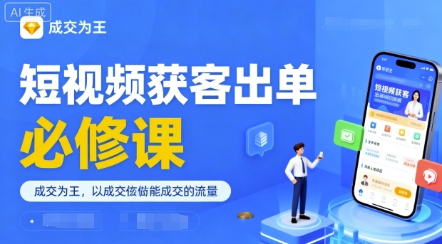 短视频获客出单必修课，成交为王，以成交为导向，直接做能成交的流量-副业资源网