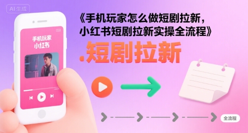 手机玩家怎么做短剧拉新，小红书短剧拉新实操全流程-副业资源网