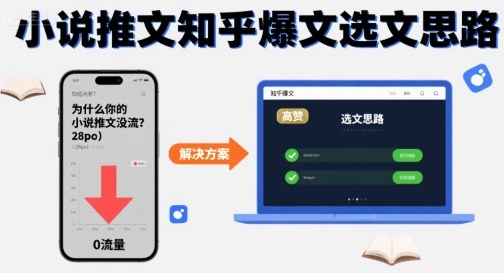 为什么你的小说推文没流量？小说推文知乎爆文选文思路-副业资源网