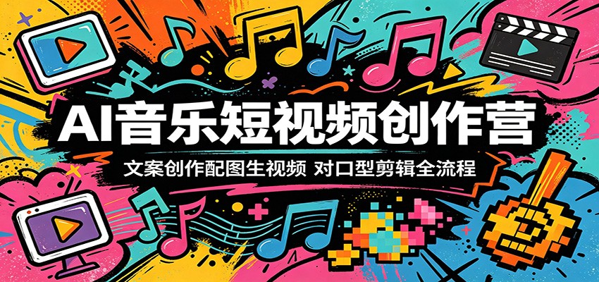AI音乐短视频创作营：文案创作配图生视频，对口型剪辑全流程-副业资源网