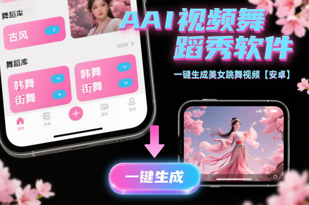 AI视频舞蹈秀软件，一键生成美女跳舞视频【安卓】-副业资源网