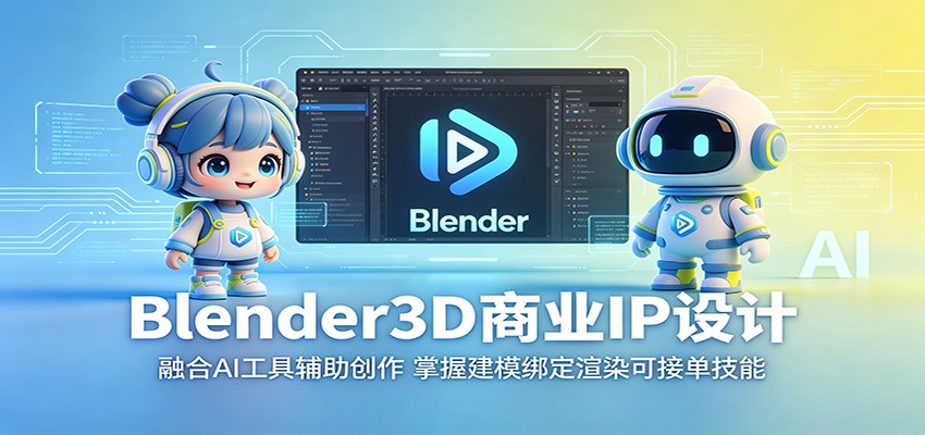 Blender3D商业IP设计：融合AI工具辅助创作，掌握建模绑定渲染可接单技能-副业资源网