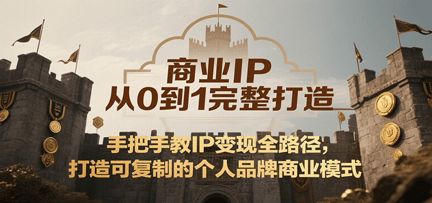 商业IP从0到1完整打造，手把手教IP变现全路径，打造可复制的个人品牌商业模式-副业资源网