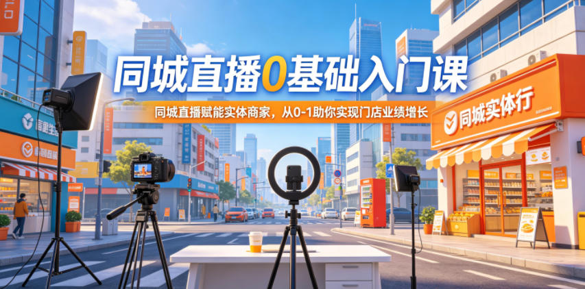同城直播0基础入门课,同城直播赋能实体商家,从0-1助你实现门店业绩增长-副业资源网
