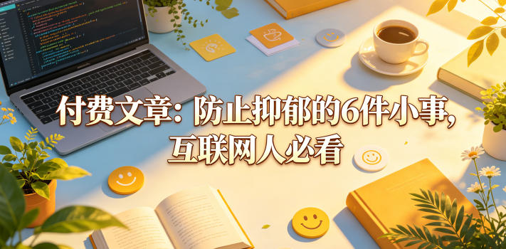 付费文章：防止抑郁的6件小事，互联网人必看！-副业资源网