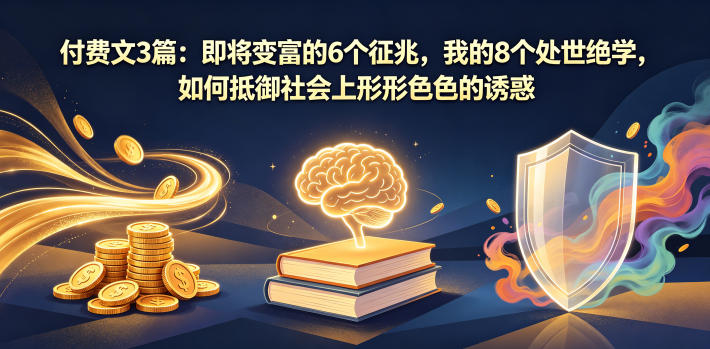 付费文3篇：即将变富的6个征兆，我的8个处世绝学，如何抵御社会上形形色色的诱惑-副业资源网