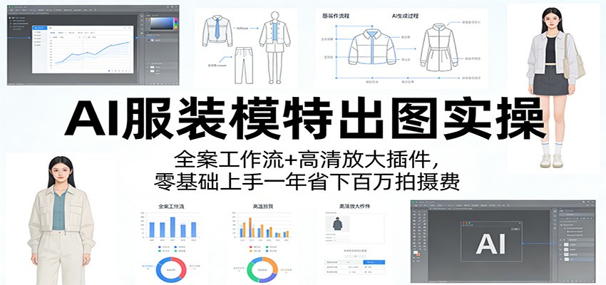 AI服装模特出图实操：全案工作流+ 高清放大插件，零基础上手一年省下百万拍摄费-副业资源网
