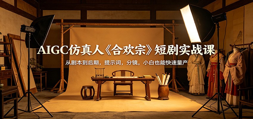 AIGC仿真人《合欢宗》短剧实战课：从剧本到后期，提示词，分镜，小白也能快速量产-副业资源网