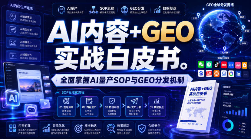 AI内容+GEO实战白皮书，全面掌握AI量产SOP与GEO分发机制【文档】-副业资源网