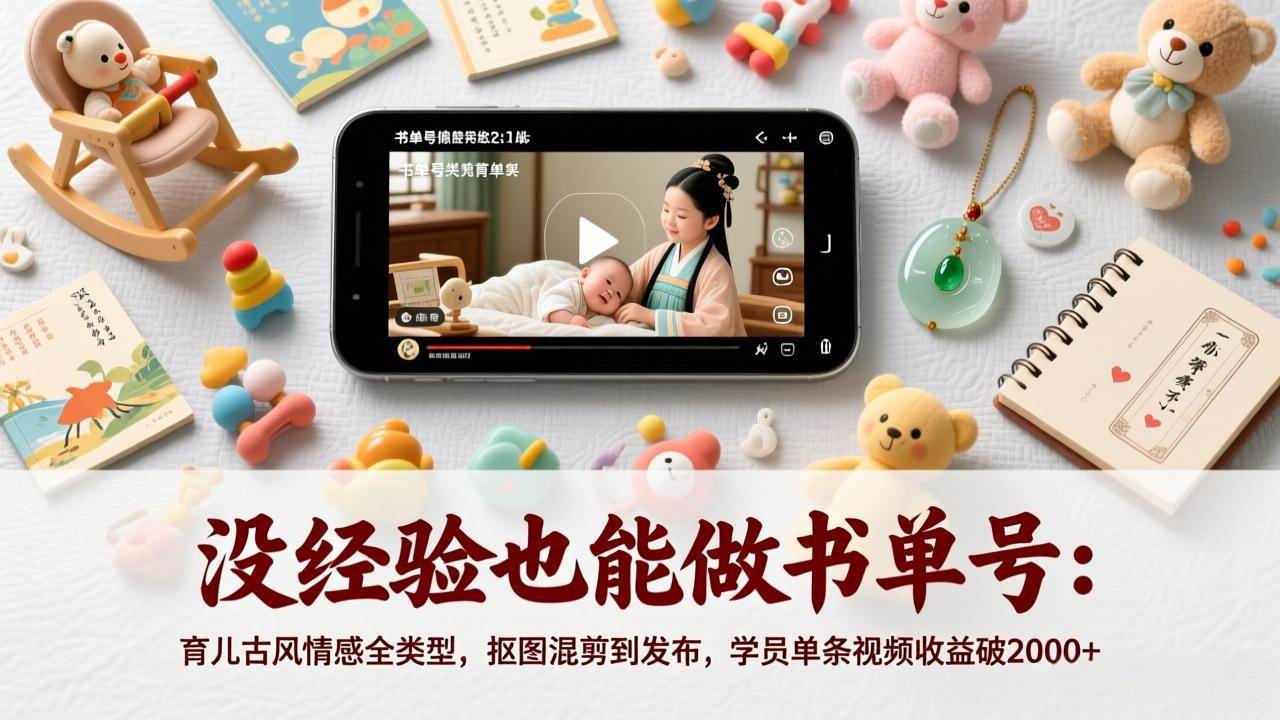 (17389期)没经验也能做书单号:育儿古风情感全类型,抠图混剪到发布,学员单条视频收益破2000+ (17389期)没经验也能做书单号:育儿古风情感全类型,抠图混剪到发布,学员单条视频收益破2000+