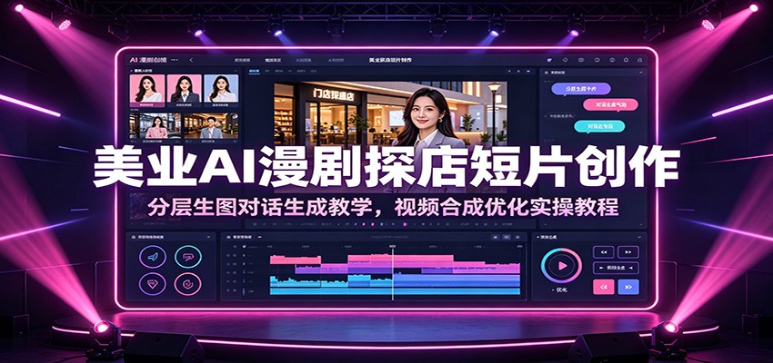 美业AI漫剧探店短片创作：分层生图对话生成教学，视频合成优化实操教程-副业资源网