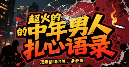 超火的中年男人扎心语录，顶级情绪价值，条条爆，AI操作简单-副业资源网