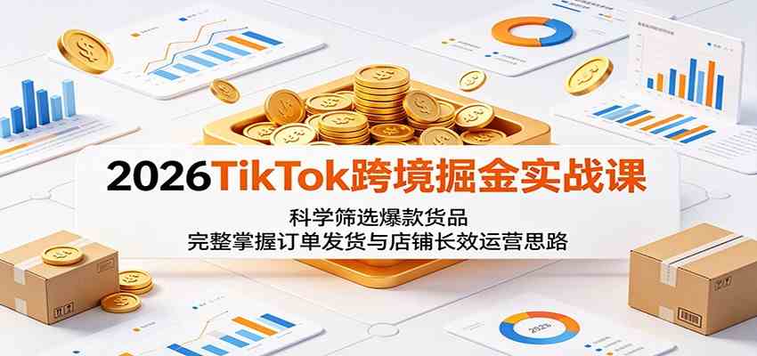 2026TikTok跨境掘金实战课:科学筛选爆款货品,完整掌握订单发货与店铺长效运营思路-副业资源网