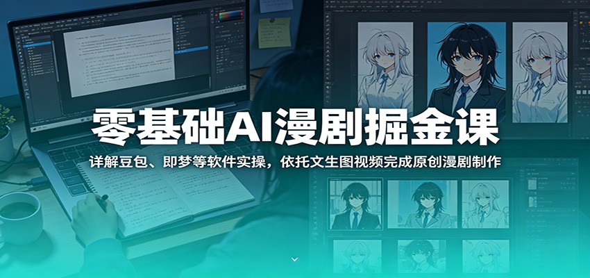 零基础AI漫剧掘金课：详解豆包、即梦等软件实操，依托文生图视频完成原创漫剧制作-副业资源网