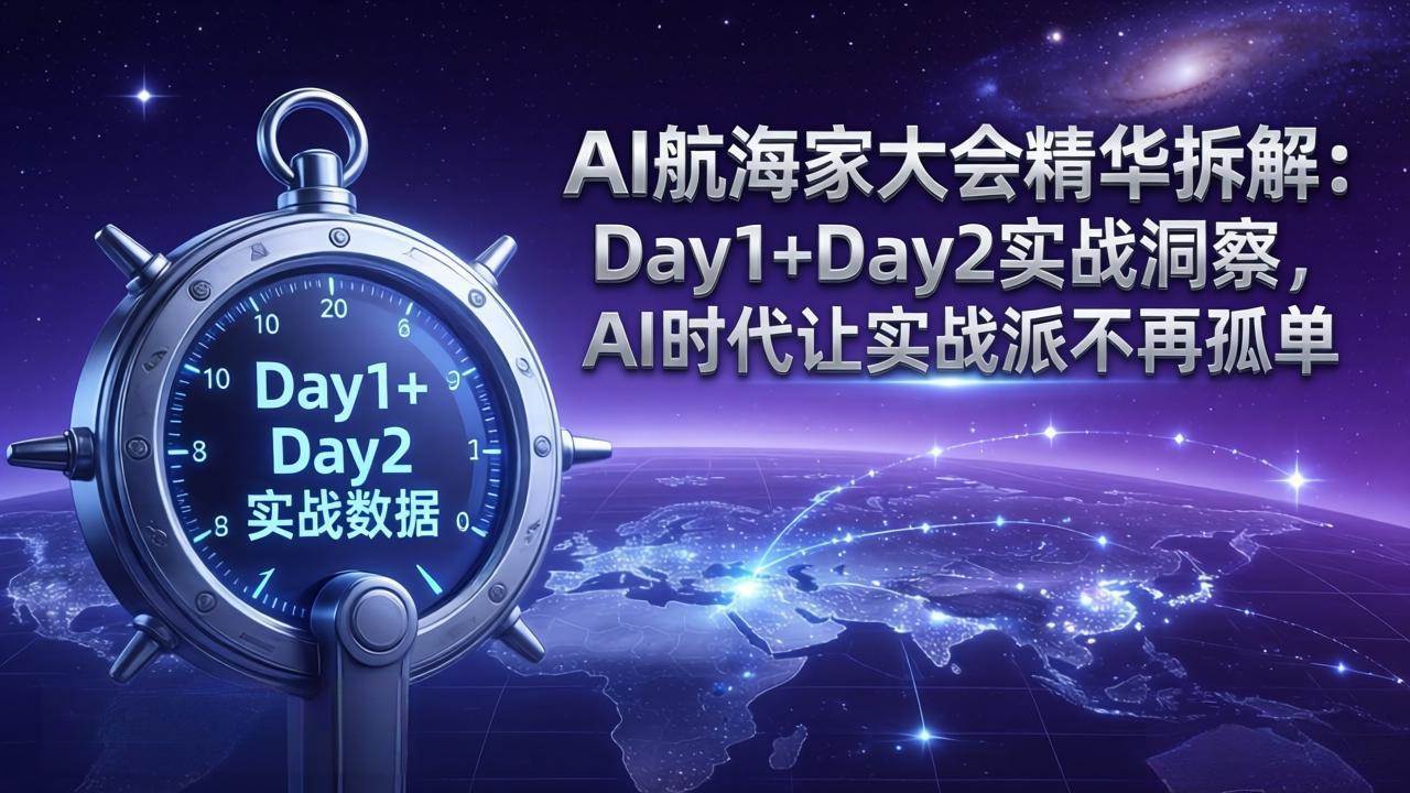 （17867期）AI航海家大会精华拆解：Day1+Day2实战洞察，AI时代让实战派不再孤单-副业资源网