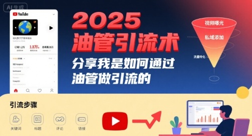 2025油管引流术，分享我是如何通过油管做引流的-副业资源网