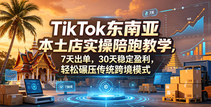 TikTok东南亚本土店实操陪跑教学,7天出单,30天稳定盈利,轻松碾压传统跨境模式(更新0819)-副业资源网