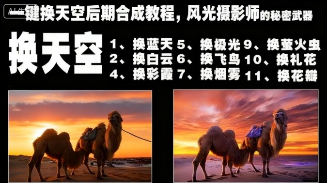 一键换天空后期合成教程，风光摄影师的秘密武器-副业资源网