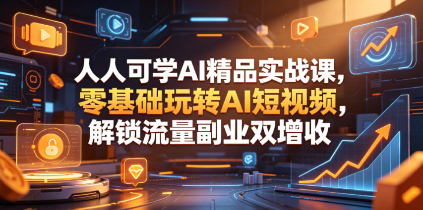 人人可学AI精品实战课,零基础玩转AI短视频,解锁流量副业双增收 人人可学AI精品实战课,零基础玩转AI短视频,解锁流量副业双增收