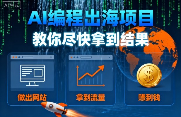 AI编程出海项目，教你尽快拿到结果-做出网站、拿到流量、賺到钱-副业资源网