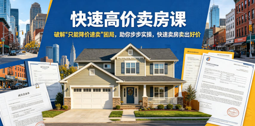 快速高价卖房课，破解“只能降价速卖”困局，助你步步实操，快速卖房卖出好价（更新2026）-副业资源网
