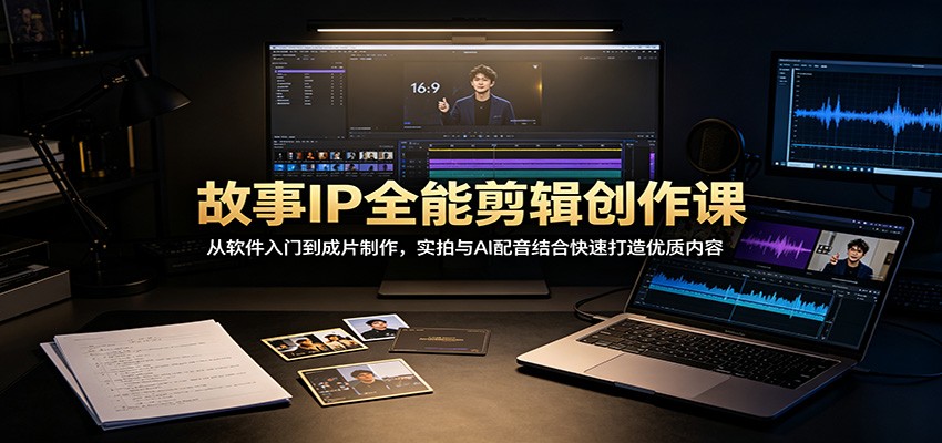 故事IP全能剪辑创作课:从软件入门到成片制作,实拍与AI配音结合快速打造优质内容-副业资源网