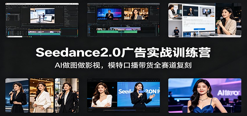 Seedance2.0广告实战训练营：AI做图做影视，模特口播带货全赛道复刻-副业资源网