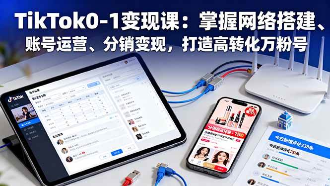 （16334期）TikTok0-1变现课：掌握网络搭建、账号运营、分销变现，打造高转化万粉号-副业资源网
