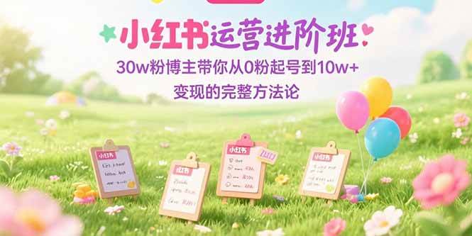 （15318期）小红书运营进阶班：30w粉博主带你从0粉起号到10w+变现的完整方法论-副业资源网