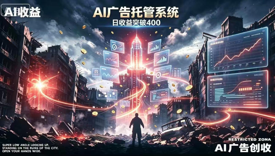 AI智能广告,全自动化运行,单日可达400+,小白新手0基础上手【揭秘】-副业资源网